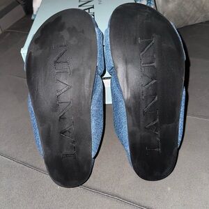 Lanvin Blue Denim Slip-On Shoes